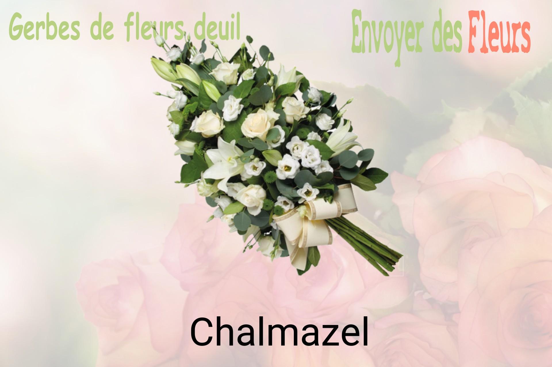 Gerbe de fleurs de deuil livrée à Chalmazel